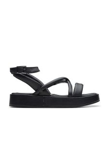 Clarks Skórzane sandały "Alda Cross" w kolorze czarnym rozmiar: 38. Czarne sandały Clarks, bez wzorów, z otwartym noskiem, bez obcasa, bez zapięcia. Za 211,31 zł.