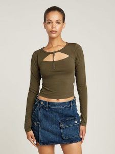 G-Star Koszulka w kolorze khaki rozmiar: L. Brązowe bluzki G-Star, l, bez wzorów, z bawełny, retro, bez kołnierzyka, bez ramiączek. Za 96,14 zł.