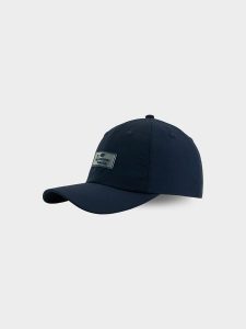 4F Czapka z daszkiem strapback uniseks - granatowa XS/S (56cm). Niebieskie czapki 4f, bez wzorów, klasyczne. Za 59,99 zł.