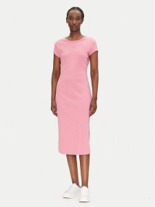 BOSS Sukienka codzienna 50536979 Różowy Regular Fit. Czerwone kombinezony Boss, na co dzień, xs, bez wzorów, z bawełny, bez kołnierzyka, bez ramiączek, proste. Za 309,99 zł.