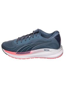 Puma Buty "Magnify Nitro Knit" w kolorze granatowo-biało-jasnoróżowym do biegania rozmiar: 38. Białe buty sportowe Puma, bez wzorów, bez zapięcia, do biegania. Za 285,49 zł.