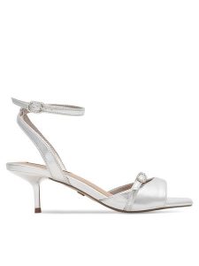 Nine West Sandały FEROZA BYCCC02 Srebrny. Szare sandały Nine West, bez wzorów, z syntetyku, bez obcasa, na szpilce, bez zapięcia. Za 229,99 zł.