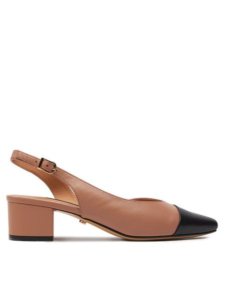 GINO ROSSI Czółenka 4893-01 Beżowy. Brązowe czółenka Gino Rossi, bez wzorów, ze skóry, bez obcasa, bez zapięcia. Za 259,99 zł.