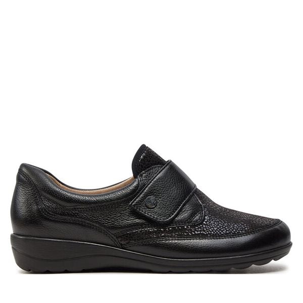 Półbuty Caprice. Czarne półbuty Caprice, bez wzorów, bez obcasa, na płaskiej podeszwie, bez zapięcia. Za 229,99 zł.