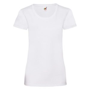 Koszulka Damska Valueweight 160. Białe bluzki FRUIT OF THE LOOM, xl, bez wzorów, sportowe, bez kołnierzyka, bez ramiączek. Za 48,99 zł.