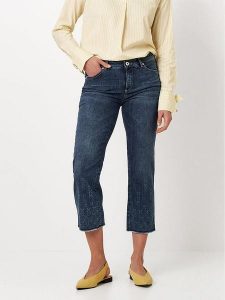 Toni Dżinsy - Regular fit - w kolorze granatowym rozmiar: 36. Niebieskie jeansy Toni, z aplikacjami, ze skóry, z podwyższonym stanem. Za 187,99 zł.