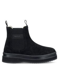 Gant Sztyblety 31553102 Czarny. Czarne botki GANT, bez wzorów, ze skóry, bez obcasa, na płaskiej podeszwie, bez zapięcia. Za 579,99 zł.