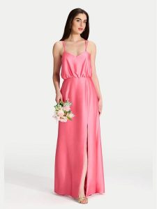 Swing Sukienka wieczorowa 5AI20900 Różowy Regular Fit. Czerwone kombinezony Swing, bez wzorów, z syntetyku, wizytowe, bez kołnierzyka, bez ramiączek. Za 469,99 zł.