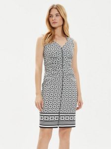 Joseph Ribkoff Sukienka letnia 241171 Czarny Slim Fit. Czarne sukienki Joseph Ribkoff, na lato, bez wzorów, z wiskozy, bez kołnierzyka, bez ramiączek. Za 599,99 zł.