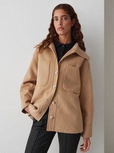 OPUS Kurtka koszulowa "Josia" w kolorze jasnobrązowym rozmiar: 42. Brązowe kurtki Opus, bez wzorów, bez kaptura. Za 260,96 zł.