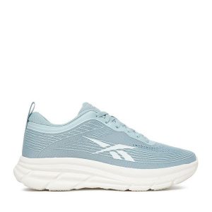 Buty do biegania Reebok. Niebieskie buty sportowe Reebok, bez wzorów, bez zapięcia, do biegania. Za 249,99 zł.