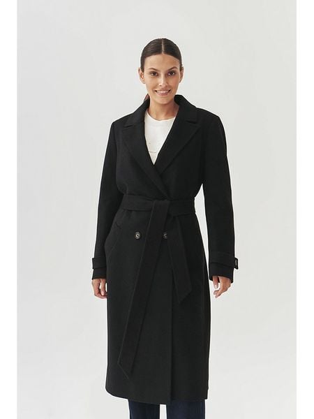 TATUUM Wełniany płaszcz w kolorze czarnym rozmiar: 36. Czarne płaszcze Tatuum, bez wzorów, z tkaniny, bez kaptura. Za 523,38 zł.