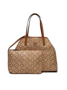 Guess Torebka Vikky HWWR93 18290 Beżowy. Brązowe torebki klasyczne Guess, z aplikacjami, ze skóry, bez dodatków. Za 399,99 zł.