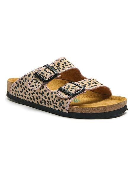 Comfortfusse Skórzane klapki w kolorze beżowym rozmiar: 38. Brązowe klapki Comfortfüße, bez wzorów, z otwartym noskiem, bez obcasa. Za 260,99 zł.