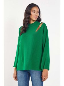 Milan Kiss Sweter w kolorze zielonym rozmiar: L. Zielone swetry oversize Milan Kiss, l, bez wzorów, bez ramiączek. Za 74,63 zł.