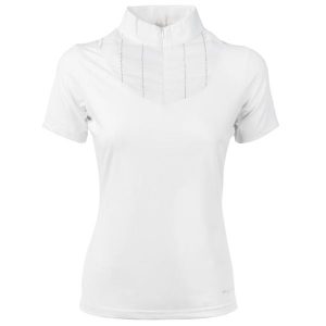 Damska koszulka polo na zawody Harry's Horse Philidelphia. Białe bluzki HARRYS HORSE, s, bez wzorów, sportowe, bez kołnierzyka, bez ramiączek. Za 226,50 zł.