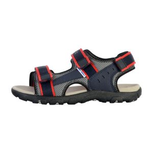 Sandały GEOX JR SANDAL STRADA A Czerwony. Niebieskie sandały Geox, bez wzorów, ze skóry, bez obcasa, bez zapięcia. Za 151,99 zł.