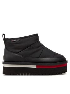 Tommy Jeans Śniegowce Tjw Nylon Flatform Boot Wl EN0EN02689 Czarny. Czarne buty zimowe Tommy Jeans, z jeansu, bez obcasa, bez zapięcia. Za 469,99 zł.