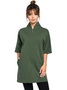 Be Wear Sukienka w kolorze zielonym rozmiar: S. Zielone sukienki Be Wear, na co dzień, s, bez wzorów, bez kołnierzyka, bez ramiączek, mini, proste. Za 61,17 zł.