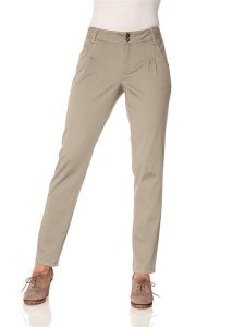 Heine Spodnie chino w kolorze beżowym rozmiar: 17. Brązowe chinosy Heine, bez wzorów. Za 165,99 zł.