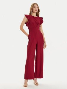 Rinascimento Kombinezon CFC0119758003 Bordowy Regular Fit. Czerwone kombinezony Rinascimento, s, bez wzorów, z syntetyku, bez kołnierzyka, bez ramiączek. Za 369,99 zł.