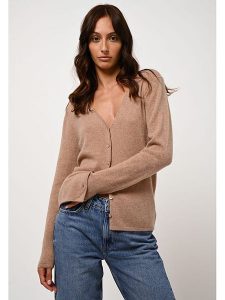 AUTHENTIC CASHMERE Kaszmirowy kardigan "Chalais" w kolorze beżowym rozmiar: M. Brązowe kardigany AUTHENTIC CASHMERE, m, bez wzorów, z kaszmiru, bez ramiączek. Za 333,03 zł.
