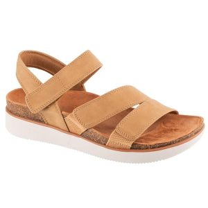 Sandały damskie, Lifted Comfort. Brązowe sandały Skechers, bez wzorów, bez obcasa, bez zapięcia. Za 189,99 zł.