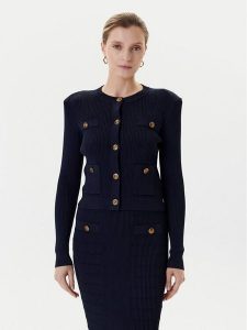 Guess Kardigan W5YR09 Z0130 Granatowy Regular Fit. Niebieskie kardigany Guess, z syntetyku. Za 349,99 zł.