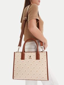 Beverly Hills Polo Club Torebka CEO-BHPC-S-004-07 Écru. Torebki klasyczne Beverly Hills Polo Club, bez wzorów, z materiału, bez dodatków. Za 269,99 zł.