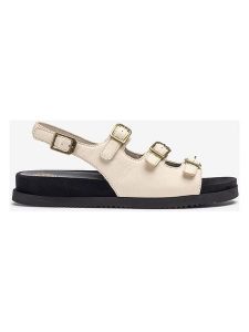 Unisa Skórzane sandały w kolorze kremowym rozmiar: 40. Brązowe sandały Unisa, bez wzorów, z otwartym noskiem, bez obcasa, bez zapięcia. Za 239,99 zł.