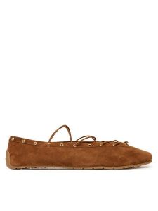 Steve Madden Baleriny Pointe 11005032 Brązowy. Brązowe balerinki Steve Madden, bez wzorów, ze skóry, bez obcasa, bez zapięcia. Za 467,99 zł.