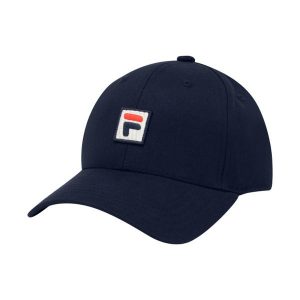 Czapka z daszkiem Fila Botad F-box 6 Panel. Czarne czapki Fila, bez wzorów, z bawełny. Za 79,00 zł.
