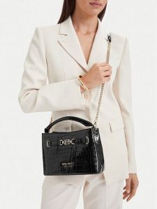 Nine West Torebka EO-CITY GRACE-LDA9420 CROCO Czarny. Czarne torebki klasyczne Nine West, bez wzorów, ze skóry, bez dodatków. Za 249,99 zł.