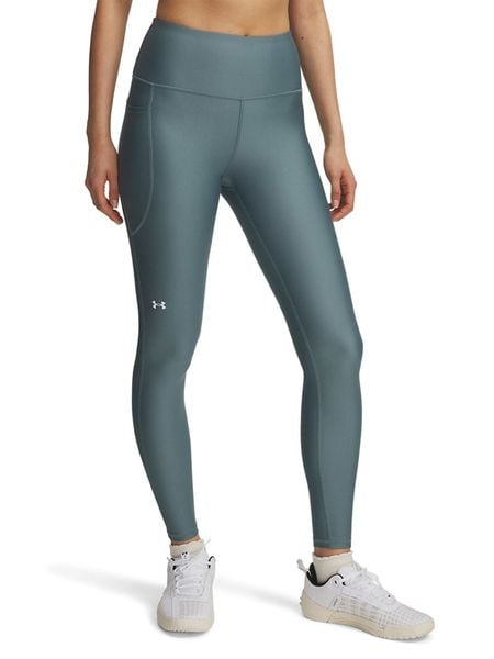Under Armour Legginsy funkcyjne w kolorze szaroniebieskim rozmiar: XS. Niebieskie legginsy Under Armour, xs, bez wzorów, z materiału, z podwyższonym stanem, outdoorowe. Za 113,36 zł.
