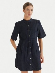 Calvin Klein Jeans Sukienka jeansowa LV047F797G Granatowy Regular Fit. Niebieskie sukienki Calvin Klein Jeans, m, bez wzorów, z bawełny, bez kołnierzyka, bez ramiączek. Za 529,99 zł.