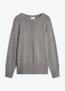 Sweter nietoperzowy z wiskozą. Żółte swetry klasyczne bonprix, z wiskozy, bez kołnierzyka. Za 129,99 zł.