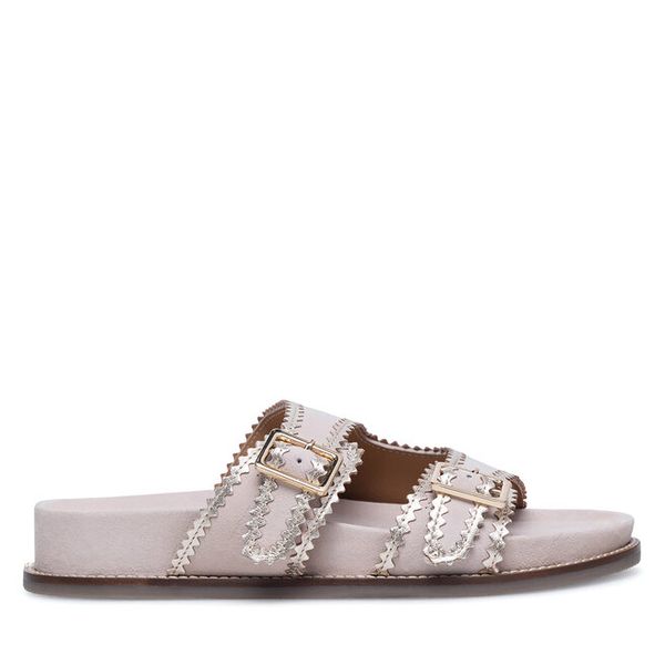 Klapki Sergio Bardi. Brązowe klapki Sergio Bardi, bez wzorów, bez obcasa. Za 279,99 zł.