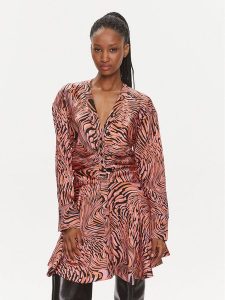 Pinko Sukienka codzienna Anchise 102773 A1KD Różowy Regular Fit. Czerwone kombinezony Pinko, na co dzień, bez wzorów, z syntetyku, bez kołnierzyka, bez ramiączek, proste. Za 629,99 zł.