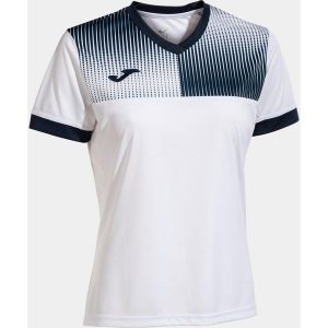 Ekologiczna Koszulka Damska Joma Eco Supernova Biała-Morska. Białe bluzki JOMA, bez wzorów, z poliesteru, sportowe, bez kołnierzyka, bez ramiączek. Za 176,99 zł.