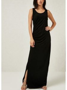 LA Angels Sukienka w kolorze czarnym rozmiar: XL. Czarne sukienki LA Angels, na co dzień, xl, bez wzorów, bez kołnierzyka, bez ramiączek, maxi, proste. Za 113,99 zł.