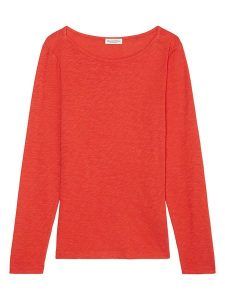 Marc O´Polo Koszulka w kolorze czerwonym rozmiar: L. Czerwone bluzki l, bez wzorów, z bawełny, bez kołnierzyka, bez ramiączek. Za 100,99 zł.