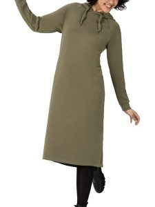 Timezone Sukienka dresowa w kolorze khaki rozmiar: M. Brązowe sukienki Timezone, na co dzień, m, bez wzorów, z dresówki, bez kołnierzyka, bez ramiączek, midi, proste. Za 91,99 zł.