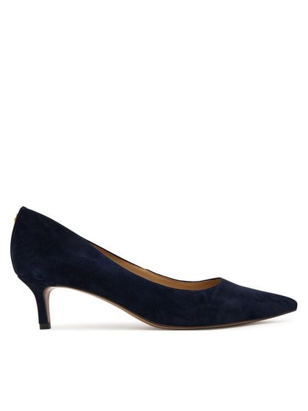 LAUREN RALPH LAUREN Szpilki Adrienne 802P17691001 Granatowy. Niebieskie szpilki Lauren Ralph Lauren, bez wzorów, ze skóry, bez obcasa. Za 639,99 zł.