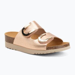 Klapki damskie Scholl Montery 2 Straps Ad Med. Czerwone klapki Scholl, bez wzorów, z materiału, bez obcasa. Za 349,99 zł.