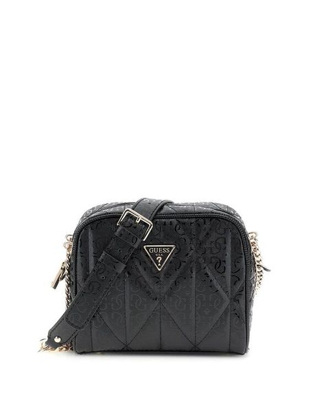 Guess Torebka Aldina HWGG96 63140 Czarny. Czarne listonoszki Guess, z aplikacjami, ze skóry, bez dodatków. Za 309,99 zł.