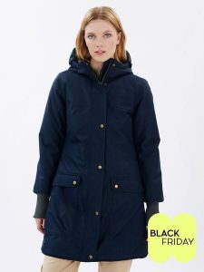 Finside Parka zimowa "Oikku" w kolorze granatowym rozmiar: 44. Niebieskie płaszcze Finside, na zimę, s, bez wzorów, bez kaptura. Za 284,15 zł.