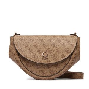 Torebka Guess. Brązowe listonoszki Guess, z aplikacjami, bez dodatków. Za 584,99 zł.