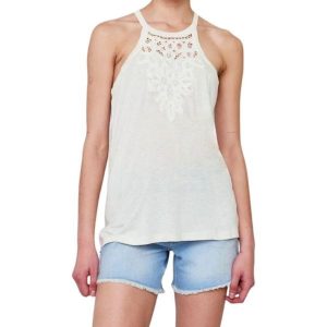 Koszulka turystyczna damska SuperDry Vintage Jersey Lace Racer. Brązowe koszulki sportowe Superdry, bez wzorów, z jersey, bez ramiączek. Za 92,00 zł.
