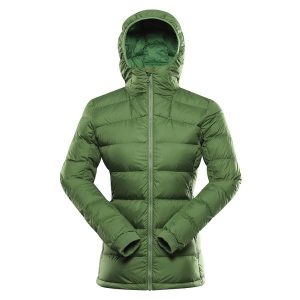 Kurtka damska puchowa Alpine Pro Rogita lekka. Zielone kurtki Alpine Pro, na zimę, xs, bez wzorów, z puchu, bez kaptura. Za 499,00 zł.