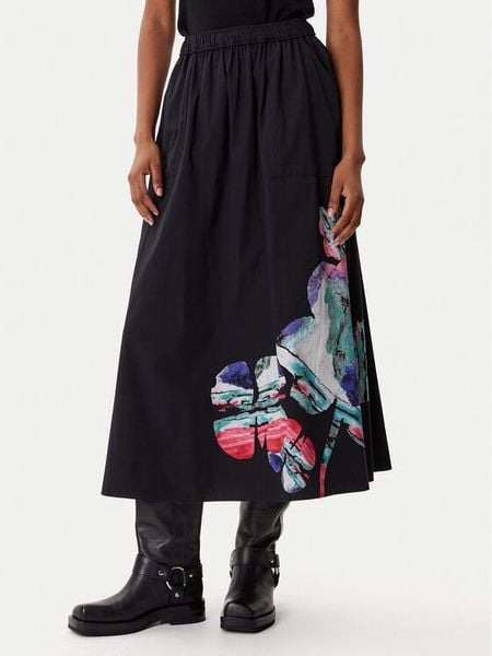 Desigual Spódnica trapezowa Ella Lacroix 25WWFW05 Czarny Regular Fit. Czarne spódnice Desigual, s, bez wzorów, z bawełny. Za 299,99 zł.
